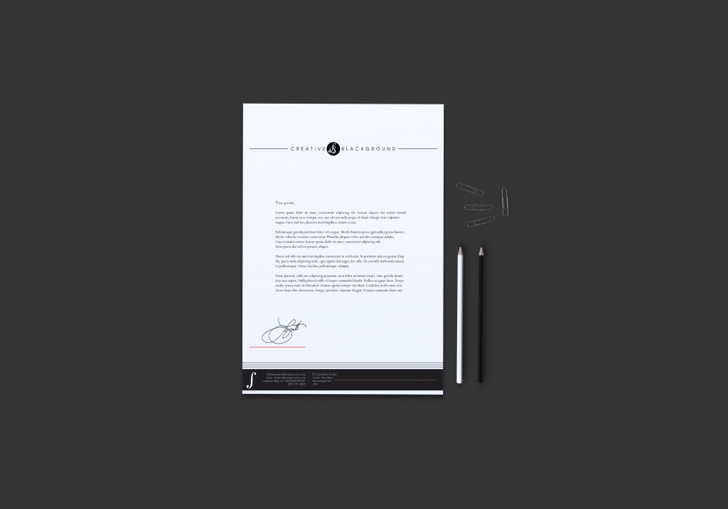 creative blackground letterhead