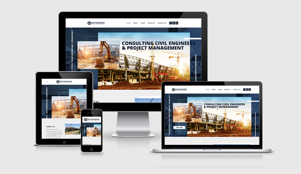 Baitseanape Consulting Engineers Website Mockup